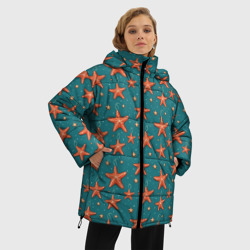 Женская зимняя куртка Oversize Морские звезды тоже хотят на ёлку - фото 2