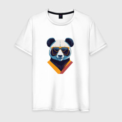 Мужская футболка хлопок Панда в модных очках