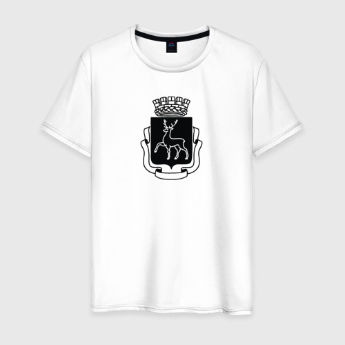Мужская футболка из хлопка с принтом Герб Нижнего Новгорода, вид спереди №1