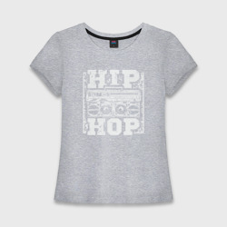 Женская футболка хлопок Slim Hip hop life