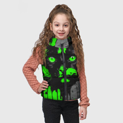 Детский жилет утепленный 3D Кот и зелёная краска - фото 2