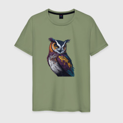 Мужская футболка хлопок Красочная сова