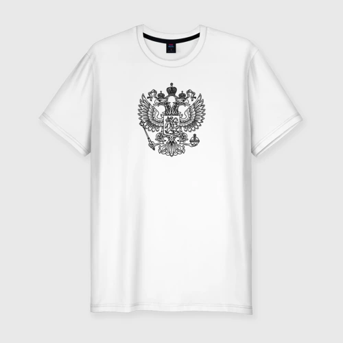 Мужская футболка хлопок Slim Герб России двухглавый орел