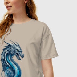 Женская футболка хлопок Oversize Живописный дракон - фото 2