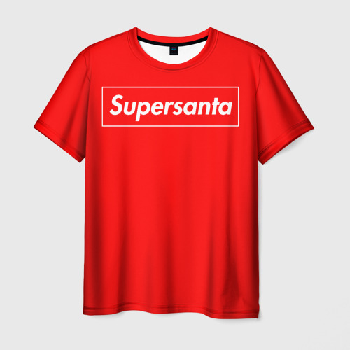 Мужская футболка с принтом Supersanta, вид спереди №1