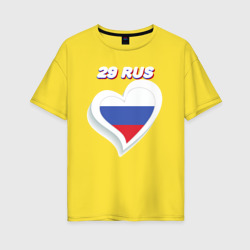 Женская футболка хлопок Oversize 29 регион Архангельская область