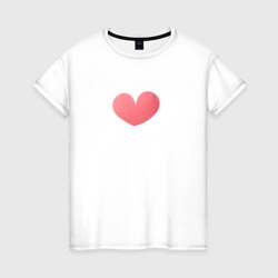 Женская футболка хлопок Акварельное нежно-розовое сердце