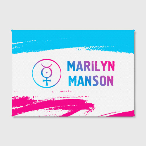 Холст прямоугольный Marilyn Manson neon gradient style по-горизонтали, цвет 3D печать - фото 2