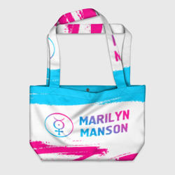 Пляжная сумка 3D Marilyn Manson neon gradient style по-горизонтали