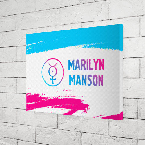 Холст прямоугольный Marilyn Manson neon gradient style по-горизонтали, цвет 3D печать - фото 3