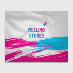 Плед 3D Rolling Stones neon gradient style посередине