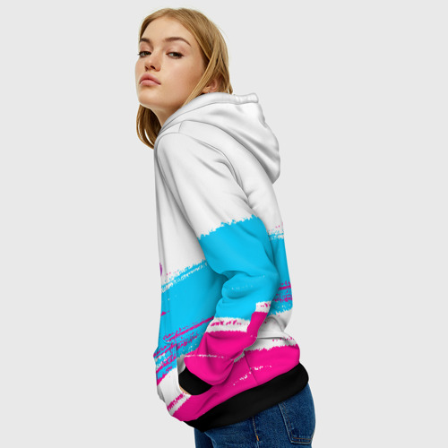 Женская толстовка 3D Rolling Stones neon gradient style посередине, цвет 3D печать - фото 5