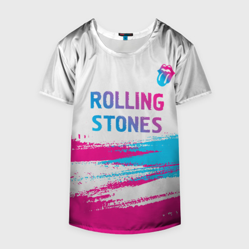 Накидка на куртку 3D Rolling Stones neon gradient style посередине, цвет 3D печать - фото 4