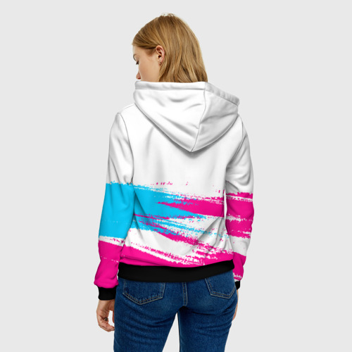 Женская толстовка 3D Rolling Stones neon gradient style посередине, цвет 3D печать - фото 4