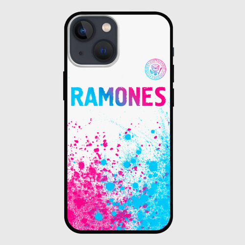 Чехол для iPhone 13 mini Ramones neon gradient style посередине