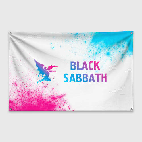 Флаг-баннер Black Sabbath neon gradient style по-горизонтали