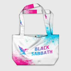 Пляжная сумка 3D Black Sabbath neon gradient style по-горизонтали