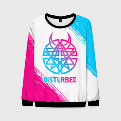 Мужской свитшот 3D Disturbed neon gradient style