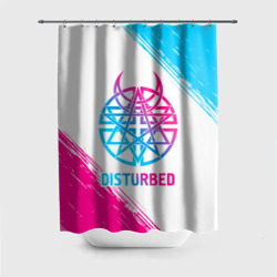 Штора 3D для ванной Disturbed neon gradient style