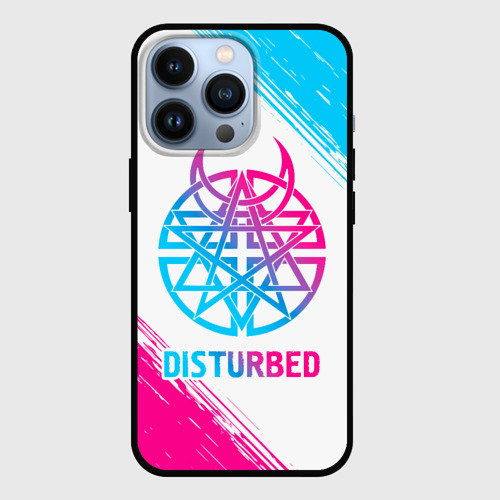 Чехол для iPhone 13 Pro Disturbed neon gradient style