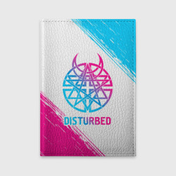 Обложка для автодокументов Disturbed neon gradient style