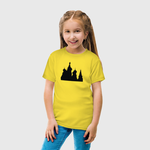 Детская футболка хлопок Кремль силуэт, цвет желтый - фото 5