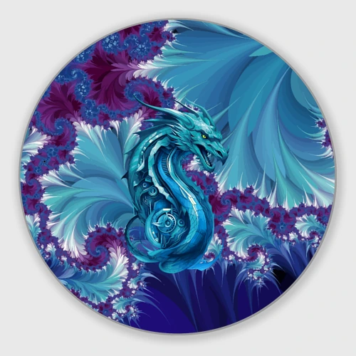 Круглый коврик для мышки Dragon - irezumi - ai art