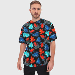 Мужская футболка oversize 3D Тропические лягушки - фото 2