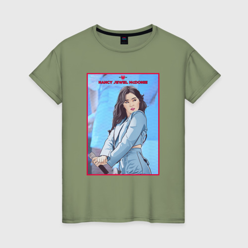 Женская футболка хлопок Nancy  Момаленд, цвет авокадо