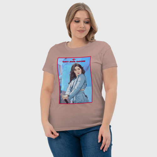 Женская футболка хлопок Nancy  Момаленд, цвет пыльно-розовый - фото 6