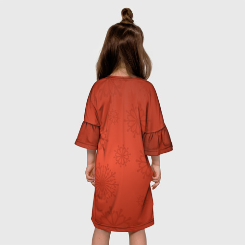 Детское платье 3D с принтом Сестра года самая лучшая, вид сзади #2