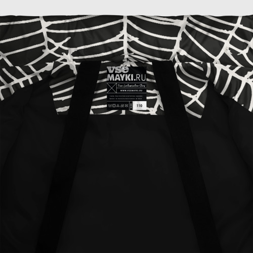 Зимняя куртка для девочек 3D Паучьи шедевры, цвет черный - фото 7