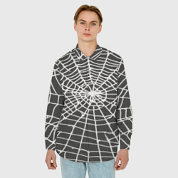 Мужская рубашка oversize 3D Паучьи шедевры - фото 2