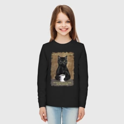 Детский лонгслив хлопок Кот любит кофе - фото 2