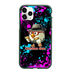 Чехол для iPhone 11 Pro матовый Chicken gun - neon