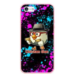 Чехол для iPhone 5/5S матовый Chicken gun - neon