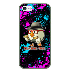 Чехол для iPhone 5/5S матовый Chicken gun - neon