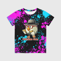 Детская футболка 3D Chicken gun - neon