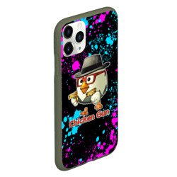 Чехол для iPhone 11 Pro матовый Chicken gun - neon - фото 2