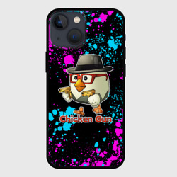 Чехол для iPhone 13 mini Chicken gun - neon