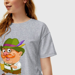Женская футболка хлопок Oversize Ирландец с пивом - фото 2