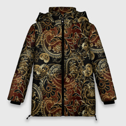 Женская зимняя куртка Oversize Золотые узоры пейсли
