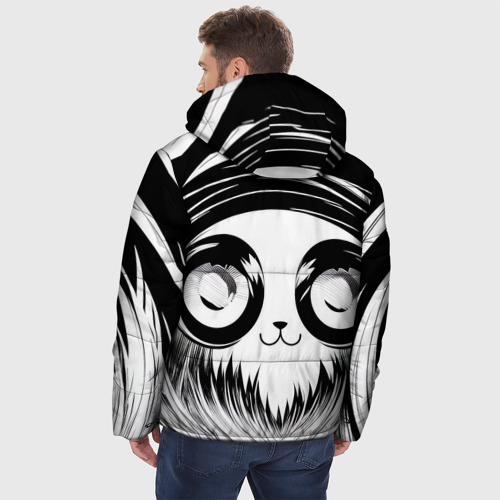 Мужская зимняя куртка 3D с принтом Анимэ котик, вид сзади #2