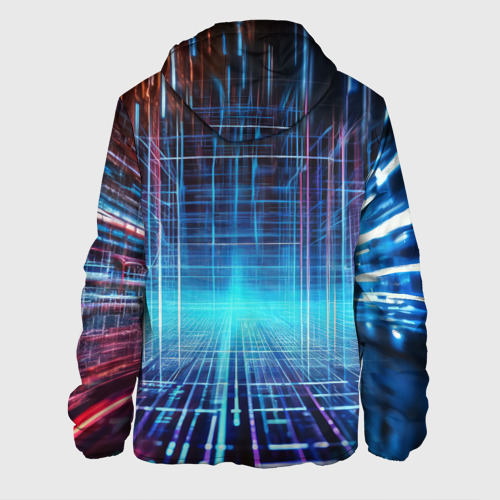 Мужская куртка 3D Киберпанк неоновый коридор, цвет 3D печать - фото 2