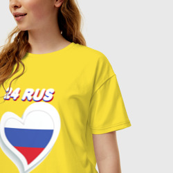 Женская футболка хлопок Oversize 24 регион Красноярский край - фото 2
