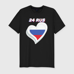 Мужская футболка хлопок Slim 24 регион Красноярский край