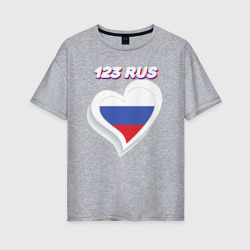 Женская футболка хлопок Oversize 123 регион Краснодарский край
