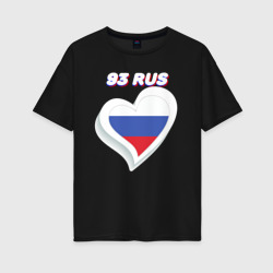 93 регион Краснодарский край – Женская футболка хлопок Oversize с принтом купить со скидкой в -16%