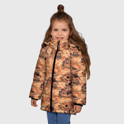 Зимняя куртка для девочек 3D Морские раковины - фото 2