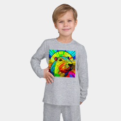 Детская пижама с лонгсливом хлопок Капибара яркое милое животное - фото 2